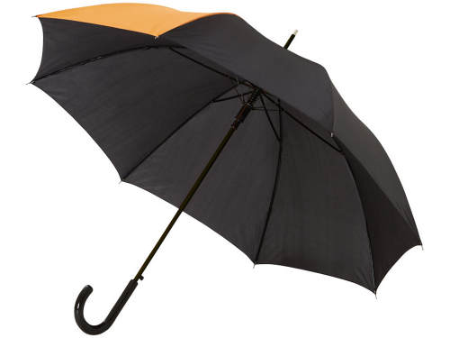 Зонт-трость Lucy 23" полуавтомат, черный/оранжевый