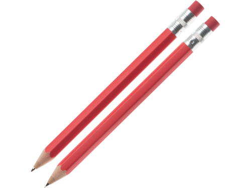Набор "Даллас": ручка шариковая, карандаш с ластиком в футляре, красный
