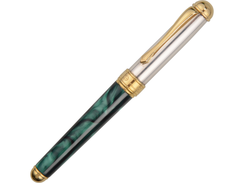 Ручка роллер Cesare Emiliano серебро, зеленый перламутр в футляре
