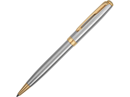 Ручка шариковая Parker модель Sonnet Stainless Steel GT в футляре, серебристый/золотистый