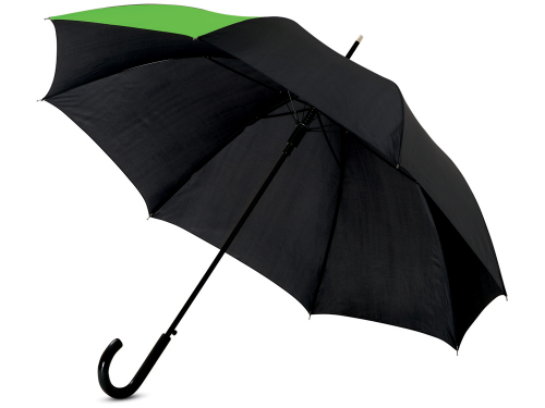 Зонт-трость Lucy 23" полуавтомат, черный/лайм
