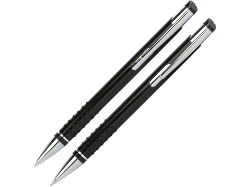 Набор «Онтарио: ручка шариковая, карандаш механический, черный/серебристый