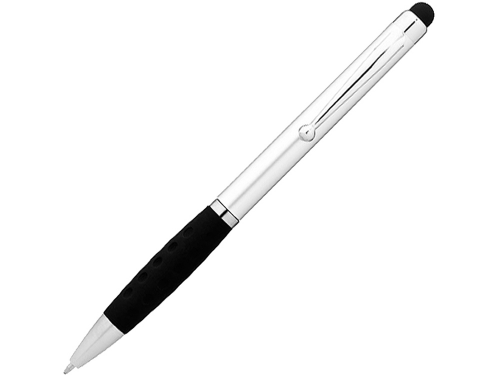 Ручка-стилус шариковая "Ziggy" синие чернила, серебристый/черный синие чернила