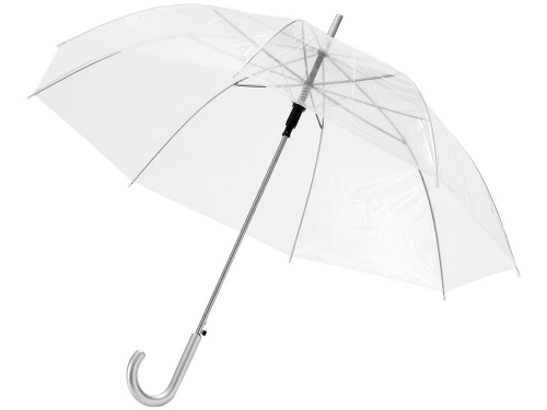 Прозрачный зонт 23" полуавтомат, белый/прозрачный