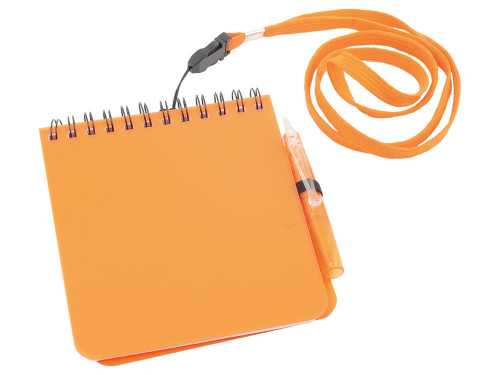 Блокнот А6 "Журналист" с ручкой, оранжевый