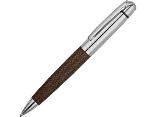 Ручка шариковая "Антей" с кожаной вставкой, коричневый