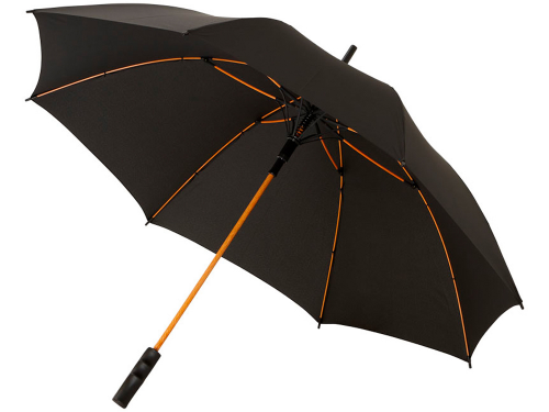 Зонт-трость "Spark" полуавтомат 23", черный/оранжевый