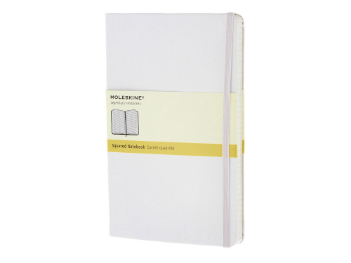 Записная книжка Moleskine Classic (в клетку) в твердой обложке, Large (13х21см), белый