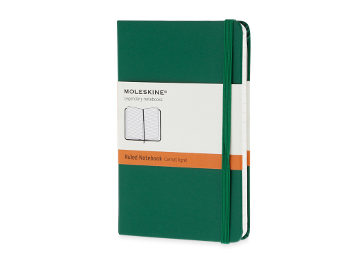 Записная книжка Moleskine Classic (в линейку), Pocket (9х14 см), зеленый