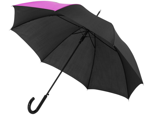 Зонт-трость Lucy 23" полуавтомат, черный/фуксия