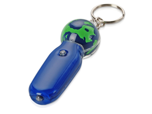 Брелок-фонарик с плавающей мини-фигурой «Земной шар», синий/зеленый