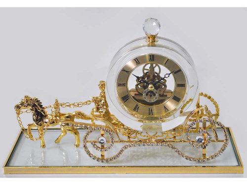 Интерьерные часы «Карета» прозрачный/золотистый