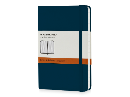 Записная книжка Moleskine Classic (в линейку), Pocket (9х14 см), голубой сапфир