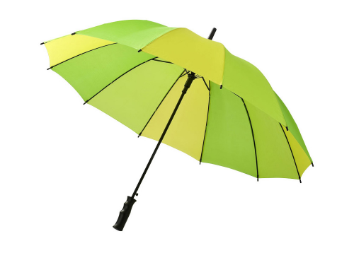 Зонт-трость "Trias", полуавтомат 23,5", зеленый/лайм/желтый
