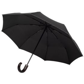 Складной зонт Wood Classic с серой окантовкой