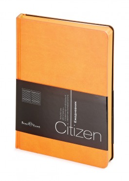 Ежедневник недатированный New Citizen, А5, оранжевый, белый блок, оранжевый обрез, ляссе