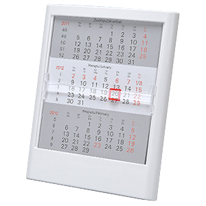 Календарь настольный на 2 года; белый; 12,5х16 см; пластик; тампопечать, шелкография