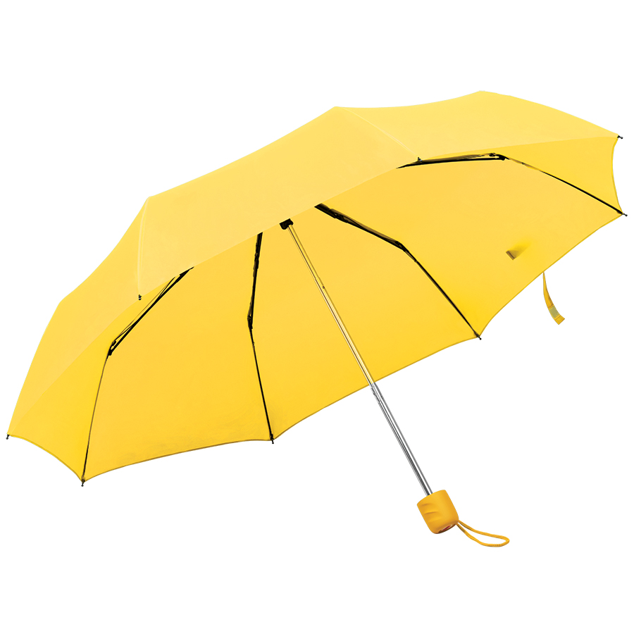Зонт складной "Foldi", механический, пластиковая ручка, желтый
