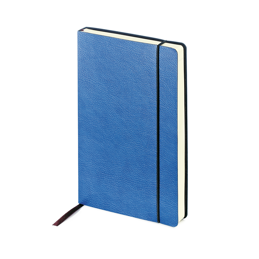 Ежедневник недатированный Vincent, А5,  синий, бежевый блок, без обреза, ляссе