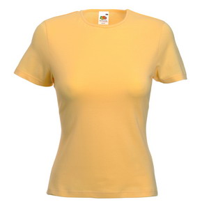 Футболка "Lady-Fit Crew Neck T", песочный_S, 95% х/б, 5% эластан, 210 г/м2