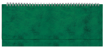 Планинг недатированный, Бумвинил, зеленый, 295х100 мм, белый блок, открытый гребень