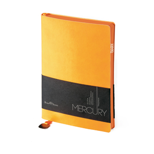 Ежедневник недатированный Mercury, оранжевый, А5, белый блок, оранжевый обрез, ляссе с шильдом