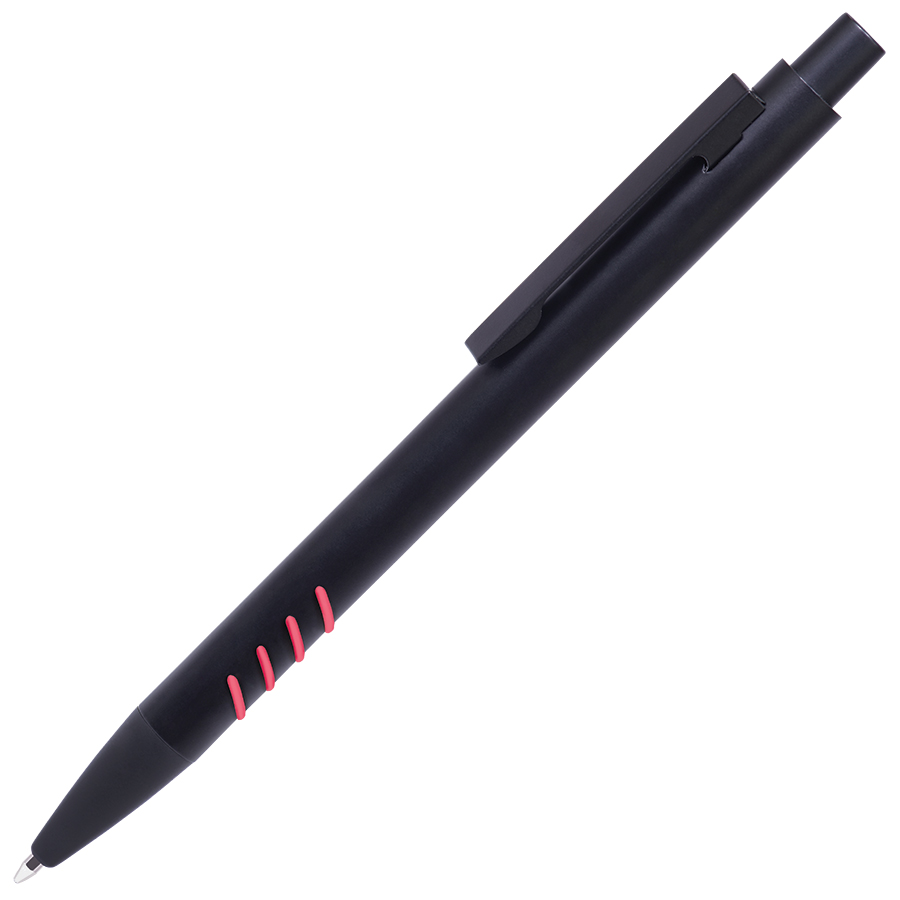 SHARK, ручка шариковая, черный с красными вставками grip, металл