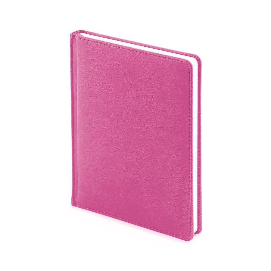 Ежедневник недатированный Velvet, А6+, розовый, белый блок, без обреза, ляссе