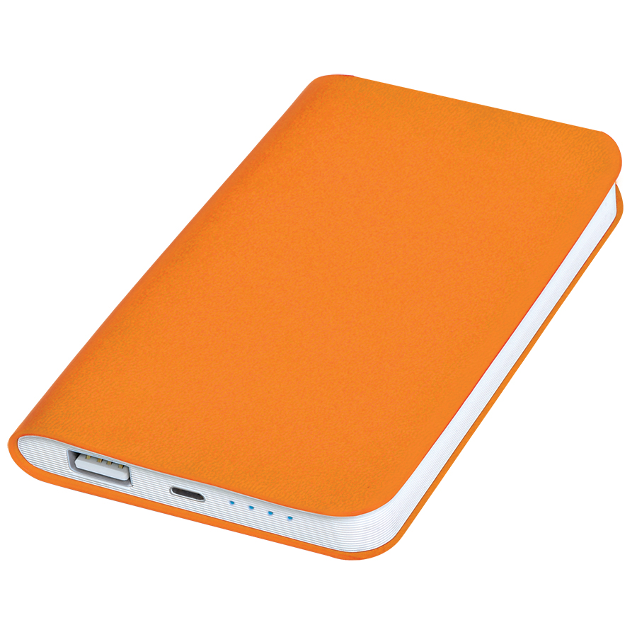 Универсальное зарядное устройство "Softi" (4000mAh),оранжевый, 7,5х12,1х1,1см, искусственная кожа,пл
