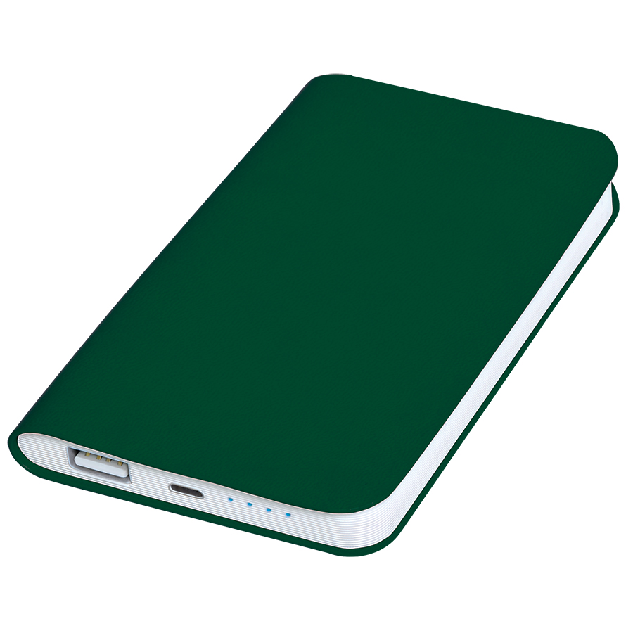 Универсальное зарядное устройство "Softi" (4000mAh),зеленый, 7,5х12,1х1,1см, искусственная кожа,пл