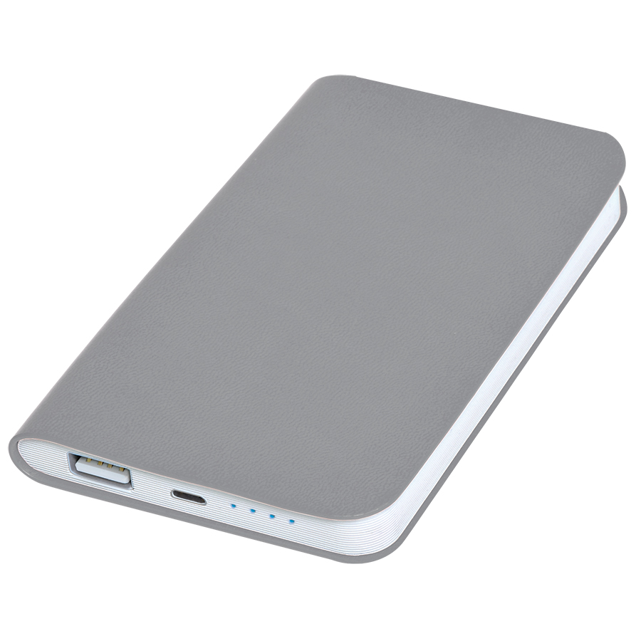 Универсальное зарядное устройство "Softi" (4000mAh),серый, 7,5х12,1х1,1см, искусственная кожа,пласти