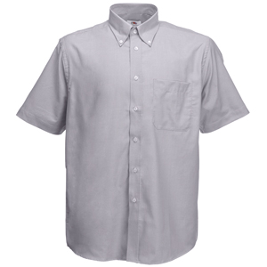 Рубашка "Short Sleeve Oxford Shirt", светло-серый_XL, 70% х/б, 30% п/э, 135 г/м2